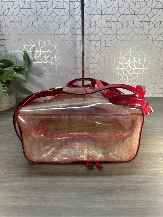 0988 Michael Kors Red Trim Clear Logo Backpack 266150988 main image 6